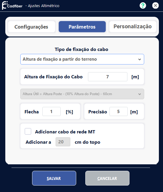 Altimétrico Parametros
